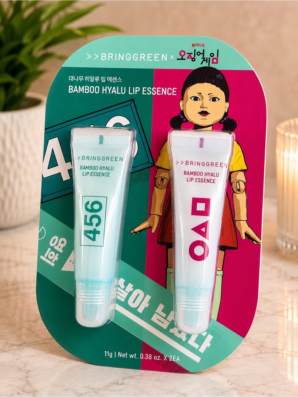BRING-GREEN x Squid Game Bamboo Hyalu Lip Essence Duo - Limited Edition
